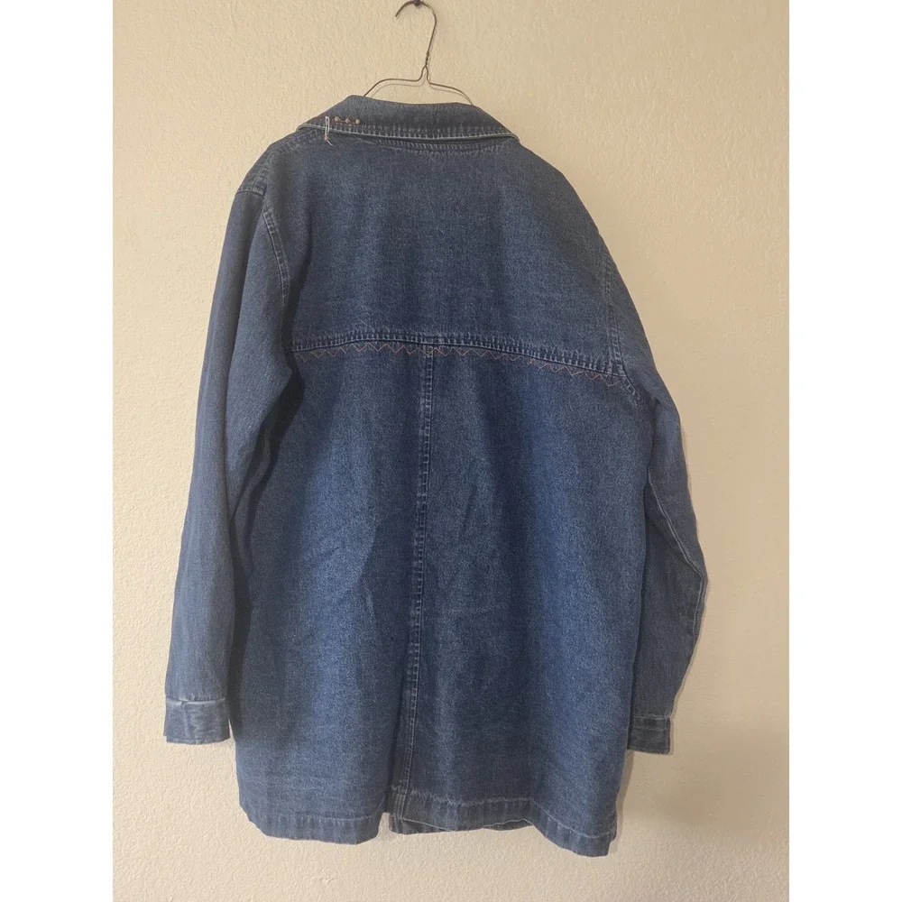 Vintage 90s 220 Hickory Womens  Denim Southwest Aztec Jacket Western Size Large